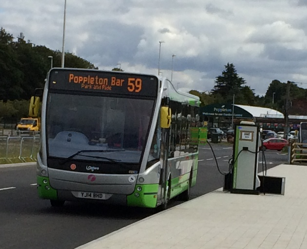 Bus charging at the York Park and Ride Close