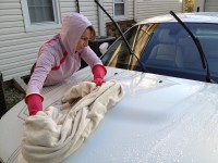 Cleaning the car