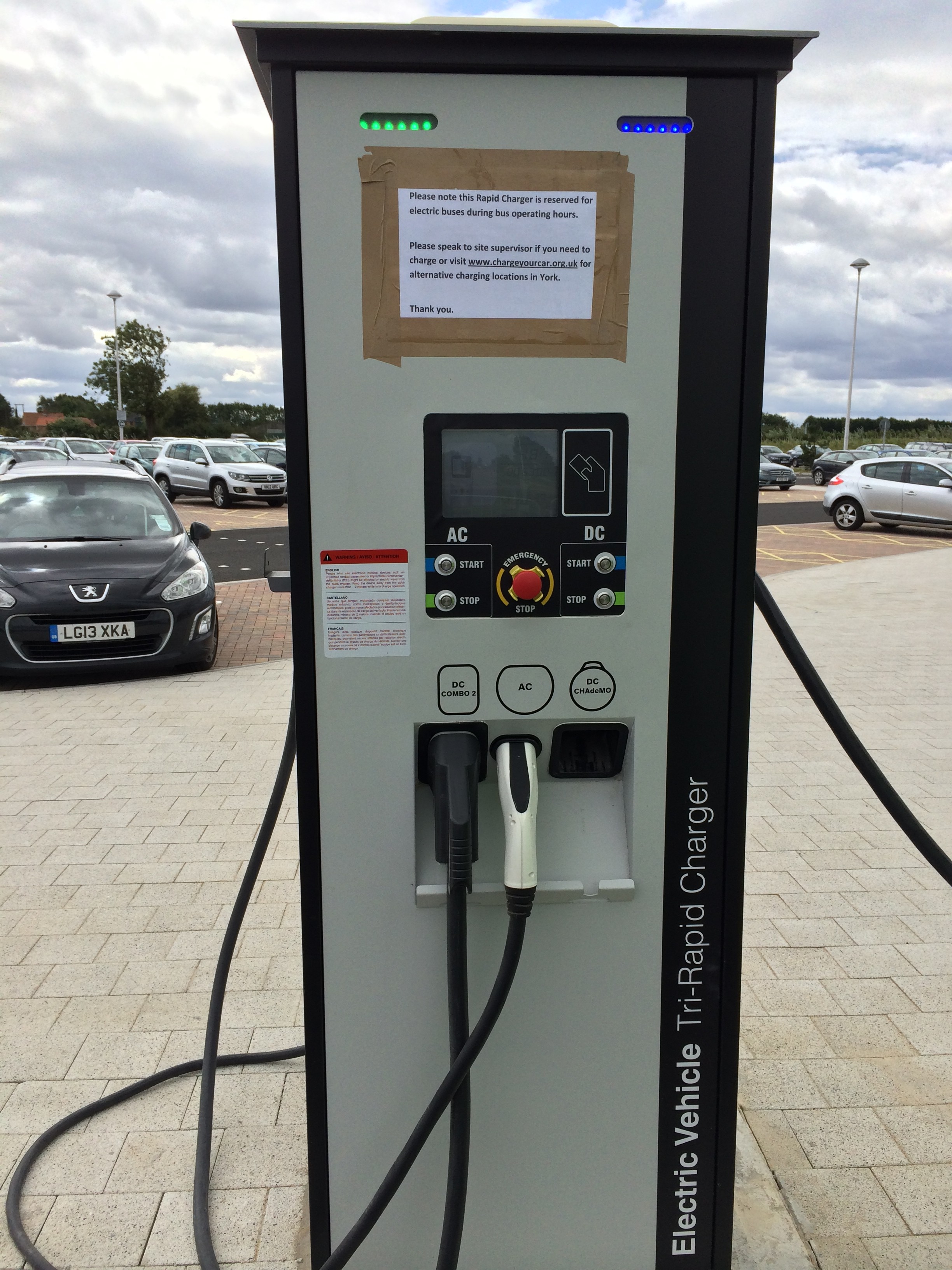 Three head DC Fast Charger at the York Park and Ride