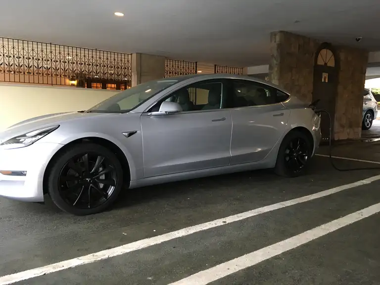 Charging Tesla Model 3 at Greenwich